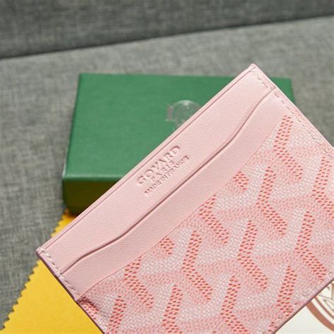 goyard grey and pink|pink goyard cardholder.